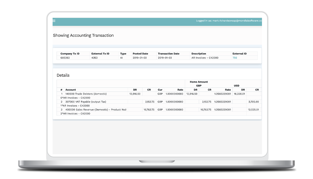 Showing Accounting Transaction old